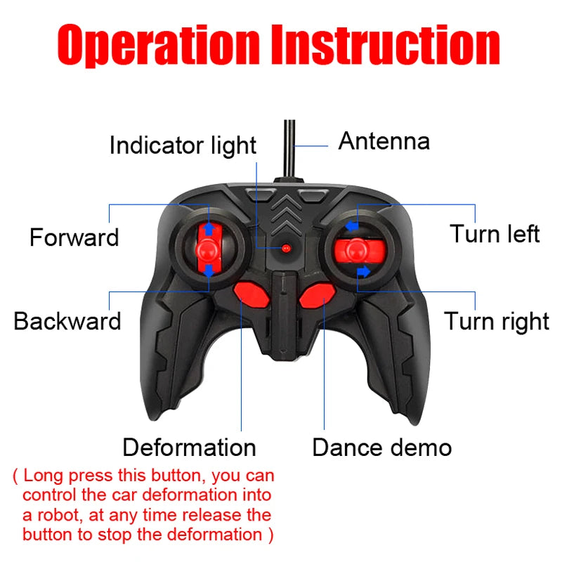 Transforming RC Car 2-in-1 Remote Control Robot Vehicle Toy