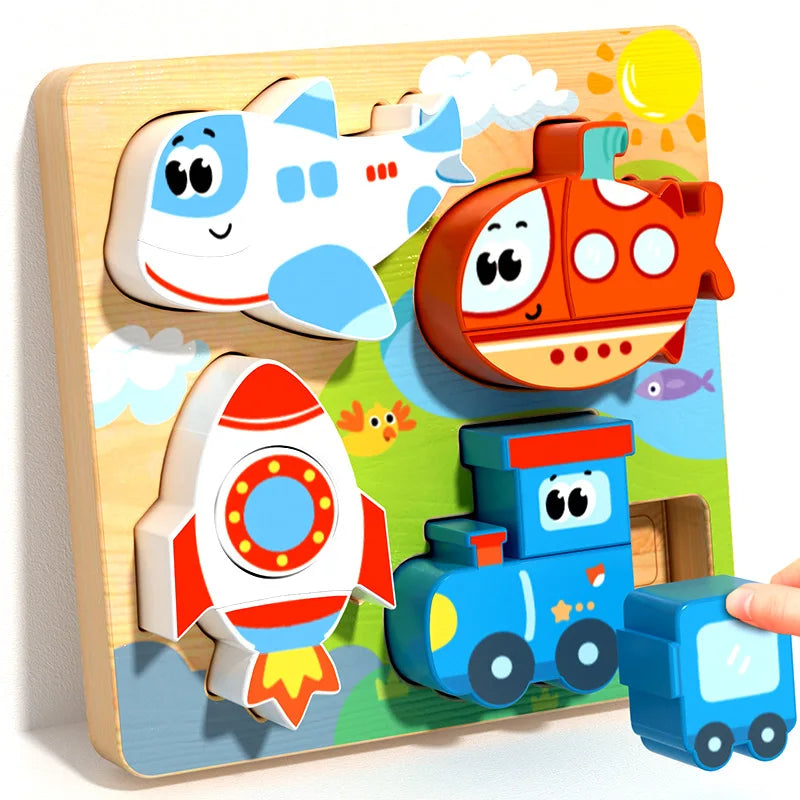 Wooden Shape Sorting Toy – Montessori Color Matching Puzzle