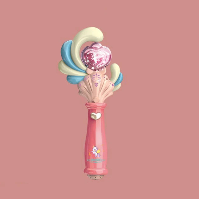 Princess Snow Wand Toy Fairy Girls Glowing Wands Christmas Halloween Children Toys Snowflake Light Sound Sticks Kid Cosplay