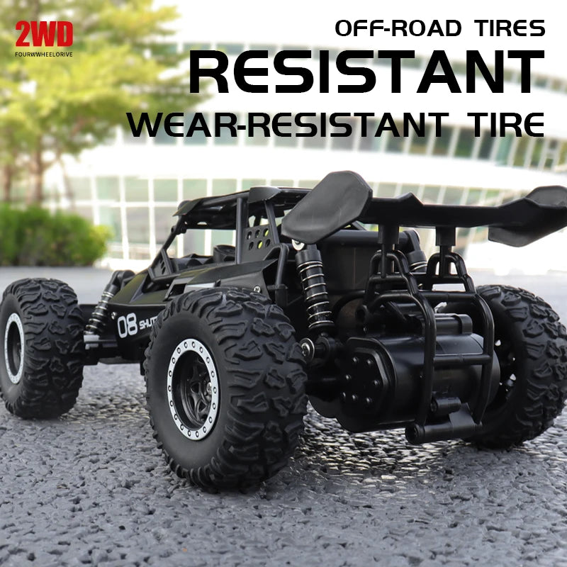 Remote Control Car 1:16 2WD Off-Road Climbing Vehicle with LED Lights