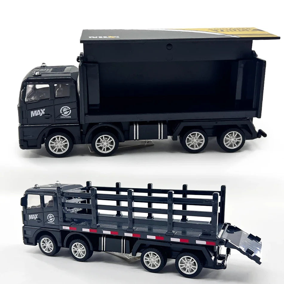 1:32 Container Truck Toy – Pull Back Freight Model