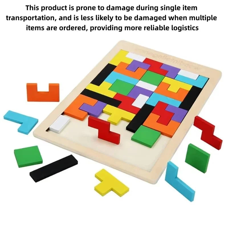 Wooden Tangram Puzzle – Colorful Geometric Shape Learning Toy