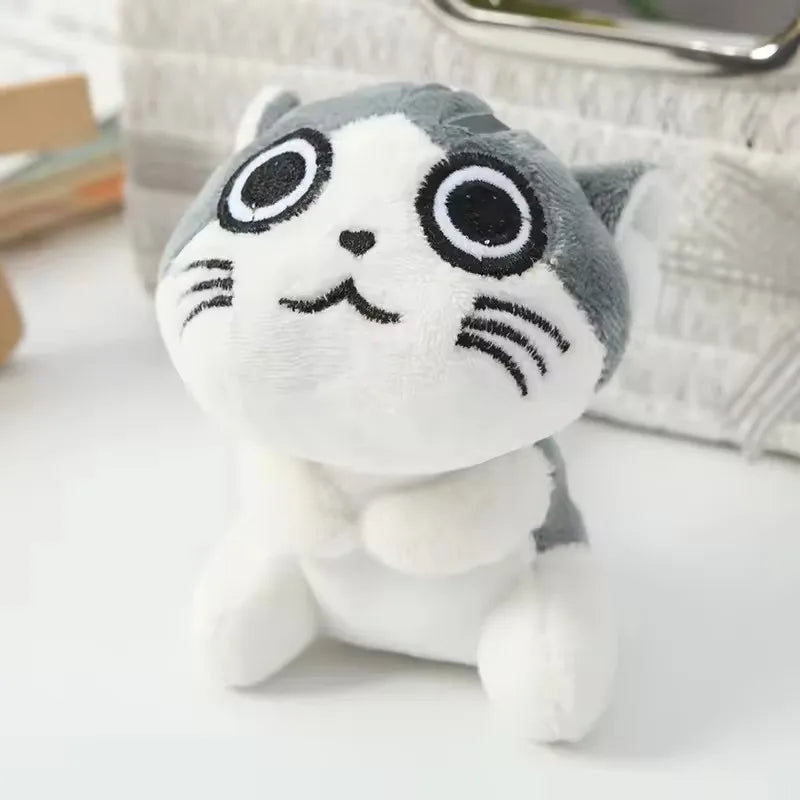 Kawaii Cute Mini Plush 10cm Cats Animal Stuffed Doll Keychain Instagram Style Bag Hanging Schoolbag Pendant Kids Gift