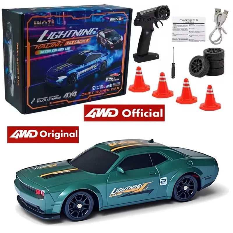 Remote Control Car 1:64 Mini Drift Racing Car with LED Lights