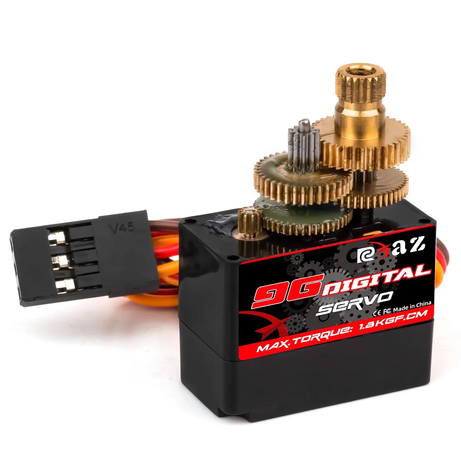 RCXAZ 9g Plastic/Iron/Copper Gear 1.6KG Digital Servo for RC Fixed-Wing Airplane Robot Car Boat Duct Plane Small Servo Motor