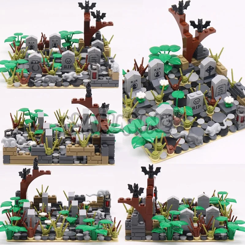 Halloween Building Blocks Set 99-265pcs Graveyard Construction Bricks