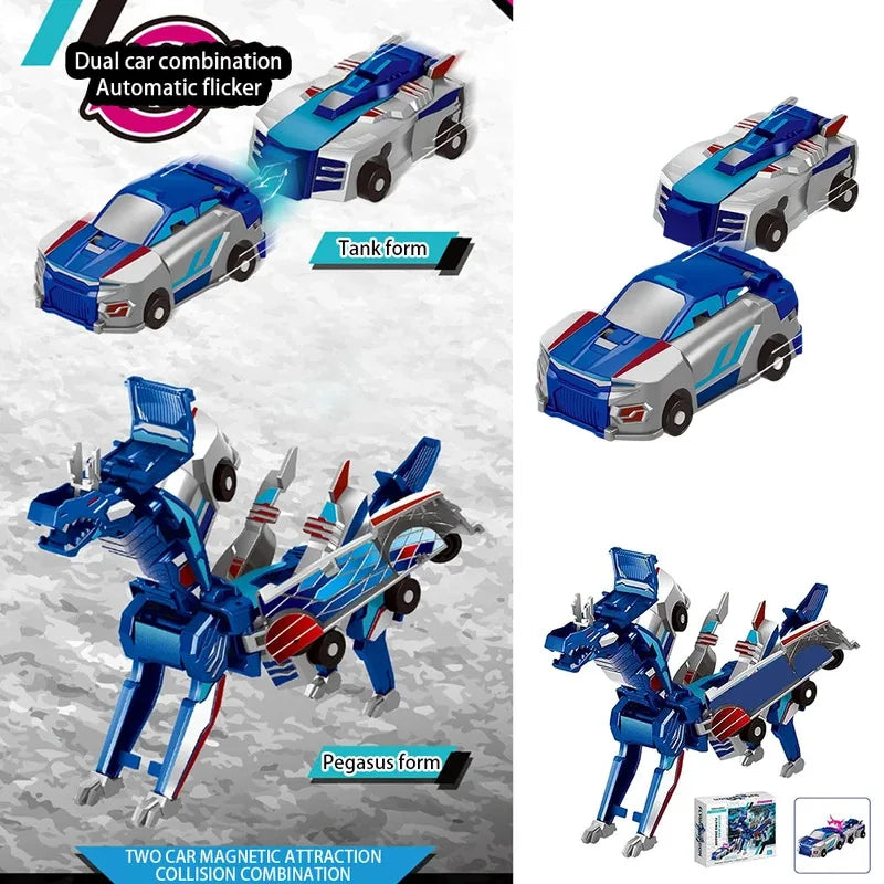 Transforming Car Toy – 2 in 1 Magnetic DIY Vehicle
