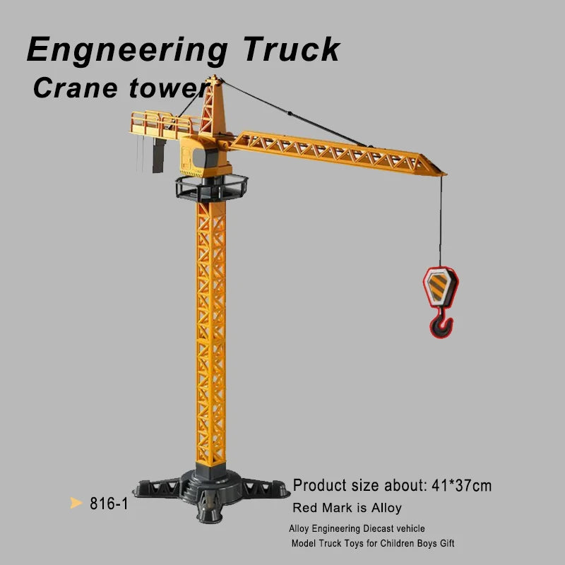 Diecast Construction Vehicle – Crane, Excavator & Bulldozer