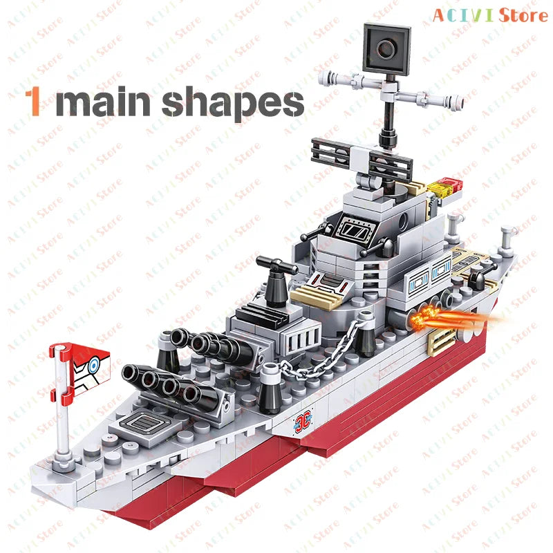 Ship Building Blocks Set – Ship & Aircraft Model Construction Kit