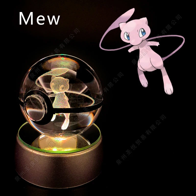 3D Crystal Ball Night Light – LED Glass Decorative Lamp