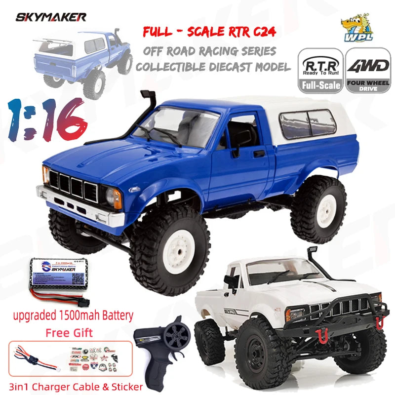 RC Rock Crawler 1:16 4WD Off Road Climbing Truck with LED
