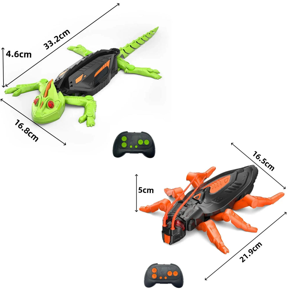 Wall Climbing RC Gecko Toy Rechargeable Remote Control Lizard with LED Eyes Dual Mode for Floor  Wall Gift for Kids Boys 3+