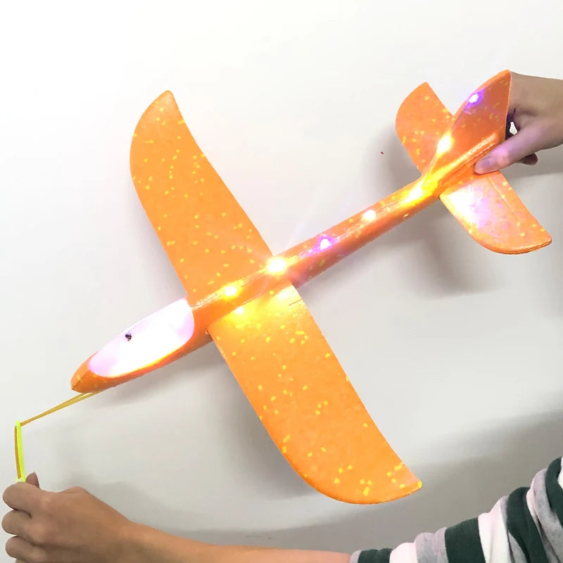 50/33CM Big Foam Plane Glider Hand Throw Airplane LED Inertial EPP Bubble Planes Outdoor Launch Kids Toys for Children Boys Gift