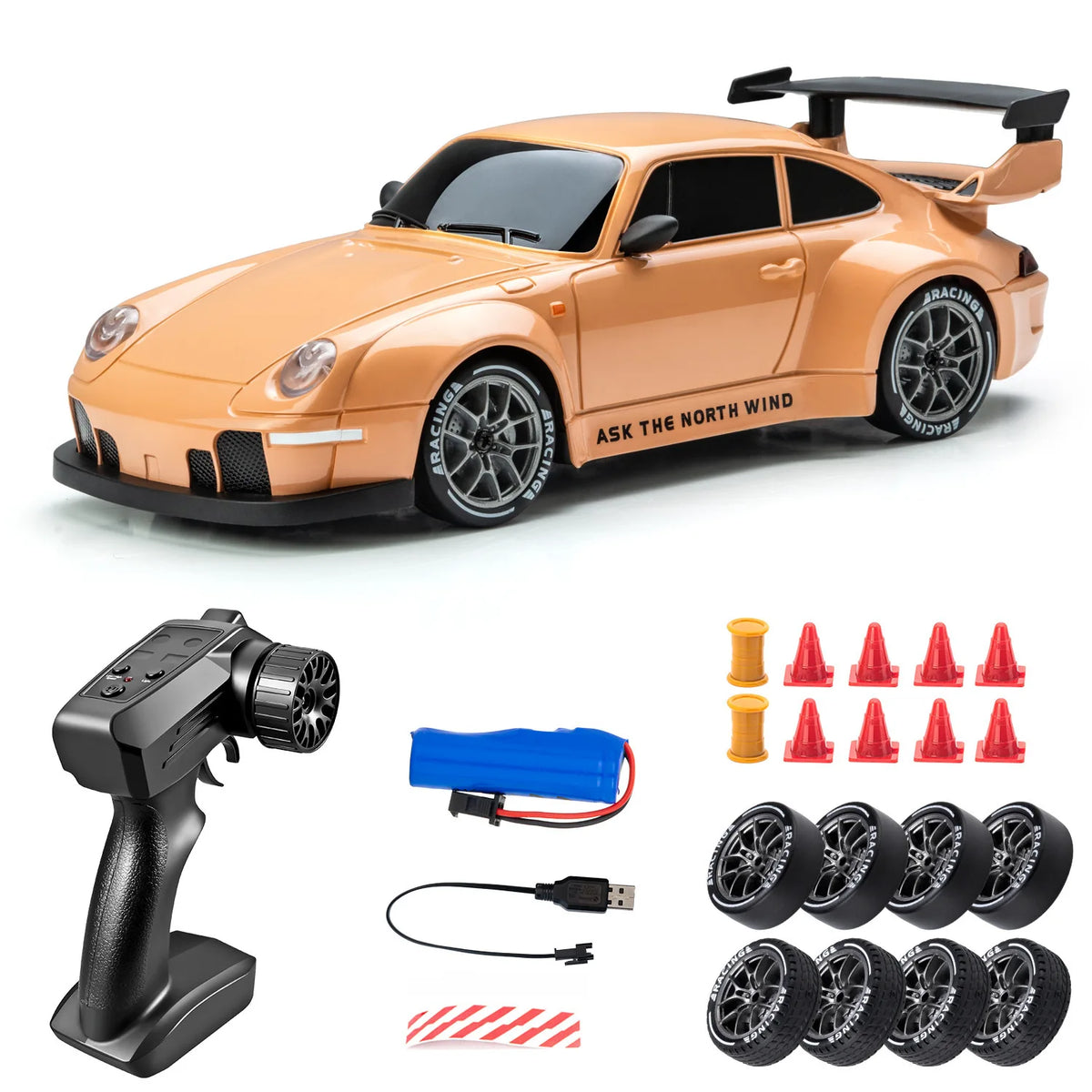 RC Drift Car 1:24 4WD Remote Control Racing Car with LED Lights