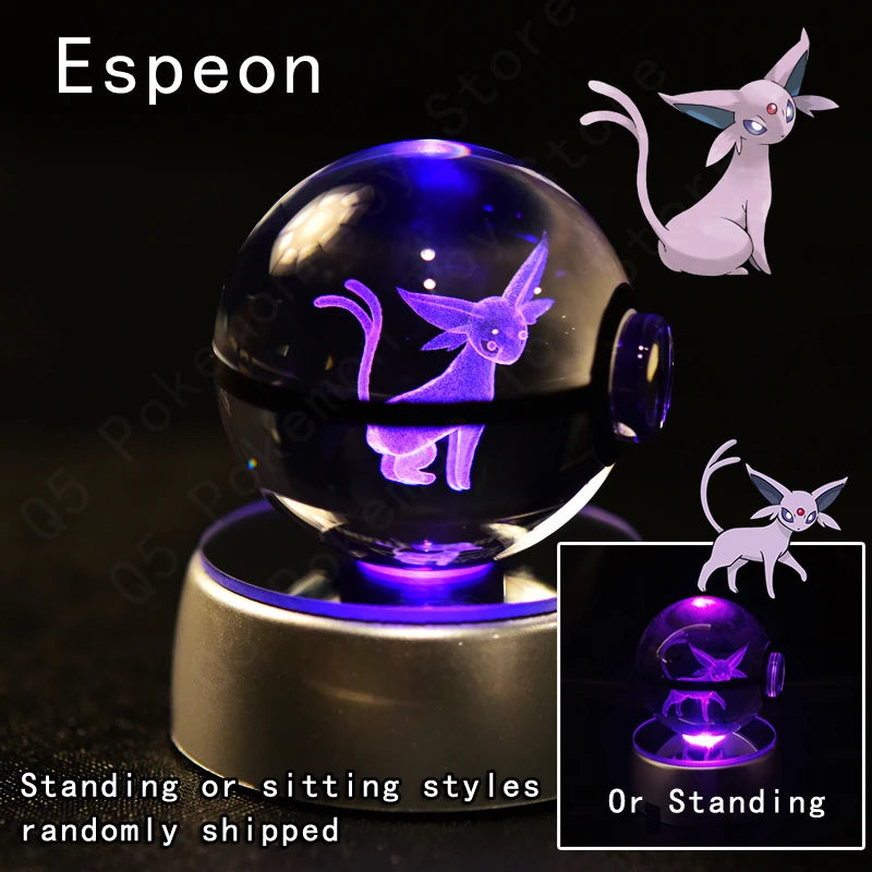 3D Crystal Ball Night Light Glass LED Collectible Lamp