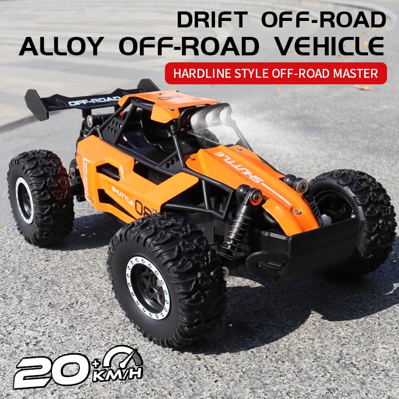 Off-Road RC Car 2WD 1:16 with LED Lights, 2.4GHz Remote Control
