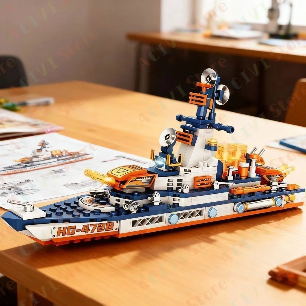 Ship Building Blocks Set – Ship & Aircraft Model Construction Kit