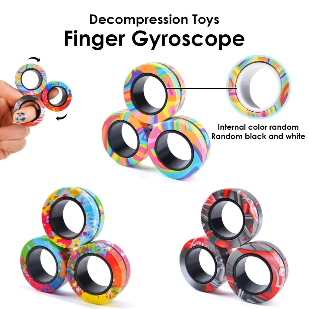 Magnetic Fidget Rings Set – 3-Piece Stress Relief Fidget Toy