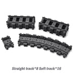 Flexible Train Track Building Blocks – Curved & Straight Rail Set