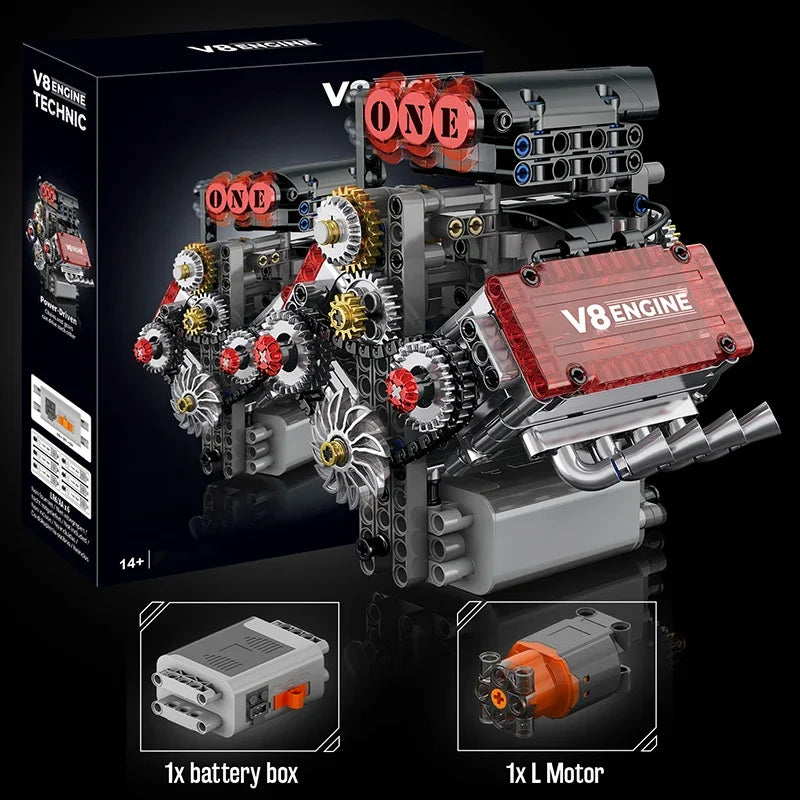 V8 Engine Building Blocks – Mechanical Model Construction Kit