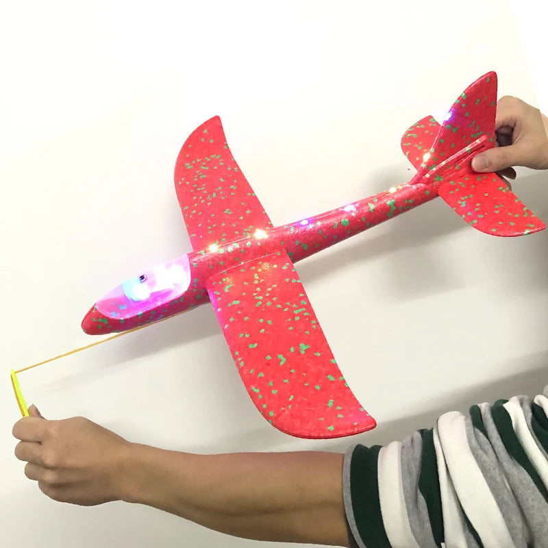 50/33CM Big Foam Plane Glider Hand Throw Airplane LED Inertial EPP Bubble Planes Outdoor Launch Kids Toys for Children Boys Gift