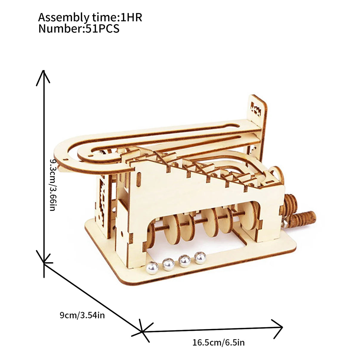 3D Wooden Puzzle – Marble Run Kit