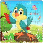 Wooden 3D Puzzle – Cartoon Animal Jigsaw Toy for Kids