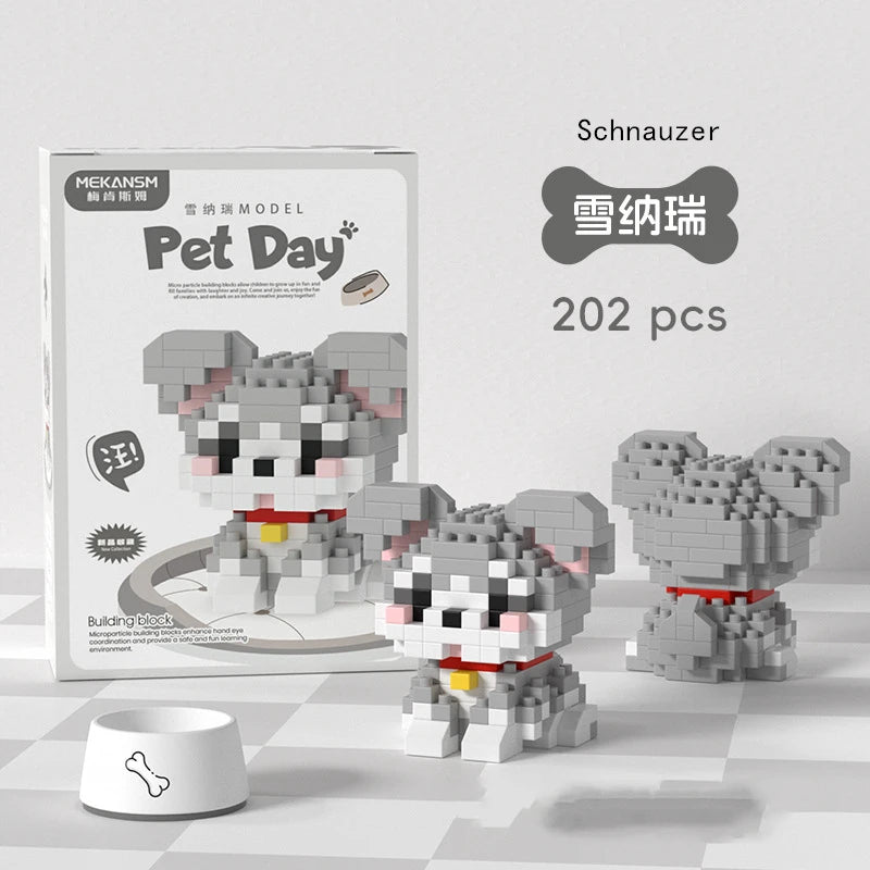Mini Pet Building Blocks Dog & Cat Model Set