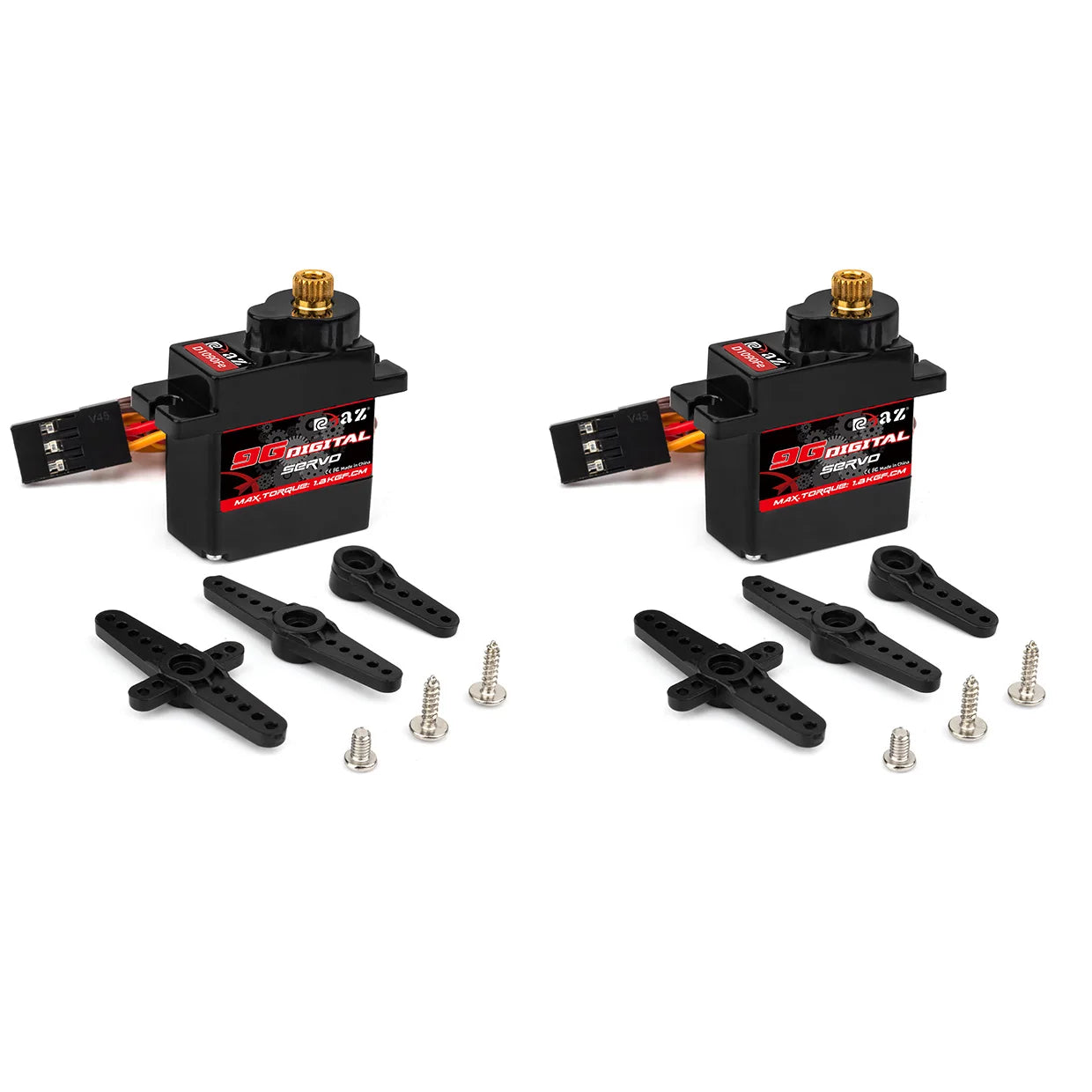 RCXAZ 9g Plastic/Iron/Copper Gear 1.6KG Digital Servo for RC Fixed-Wing Airplane Robot Car Boat Duct Plane Small Servo Motor