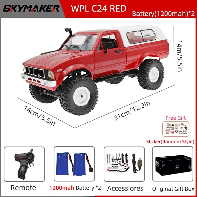 RC Rock Crawler 1:16 4WD Off Road Climbing Truck with LED