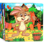 Wooden 3D Puzzle – Cartoon Animal Jigsaw Toy for Kids
