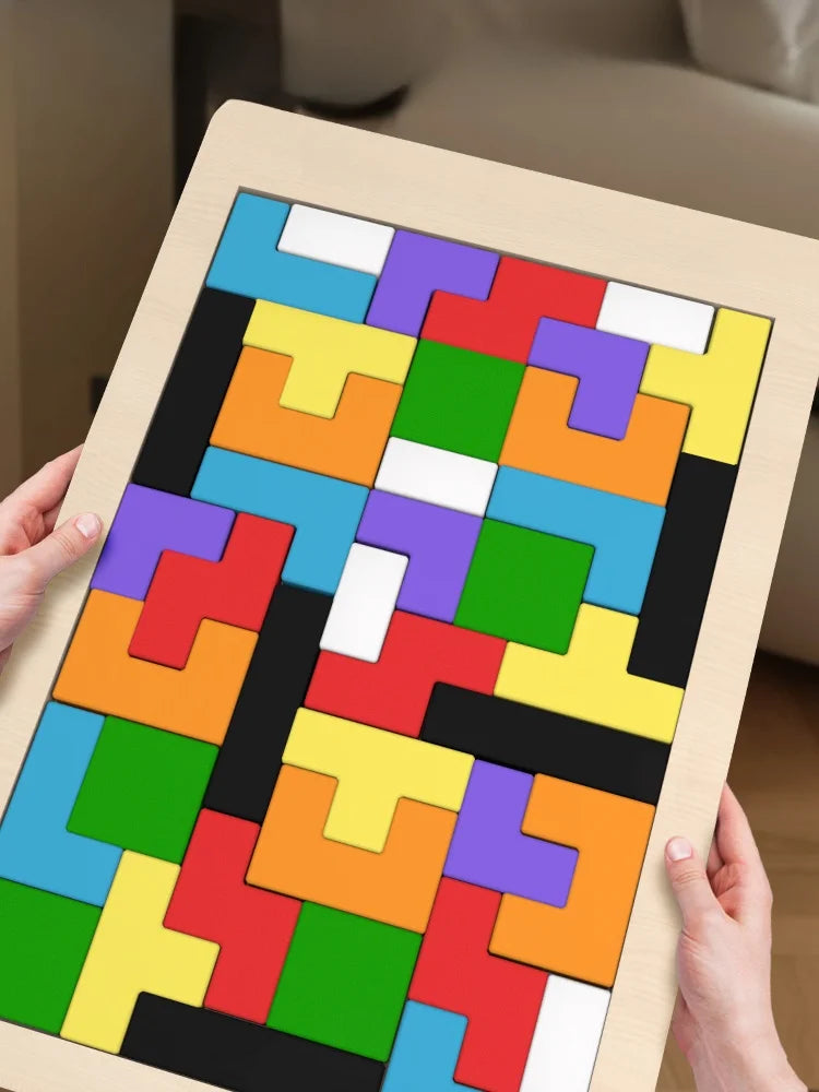 Wooden Tangram Puzzle – Colorful Geometric Shape Learning Toy
