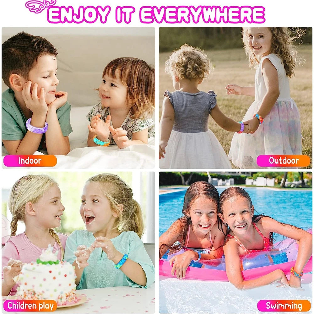 Pop Fidget Bracelet – 12PCS Push Pop Sensory Party Favors