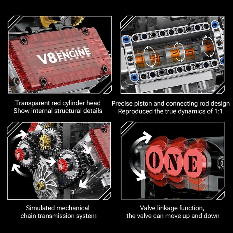 V8 Engine Building Blocks – Mechanical Model Construction Kit