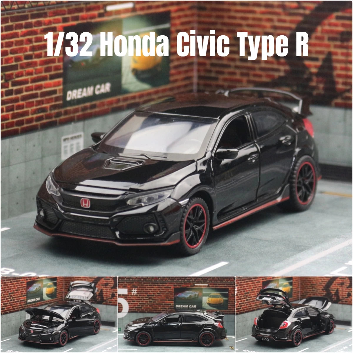 1:32 Diecast Toy Car – Pull Back Model with Sound & Light