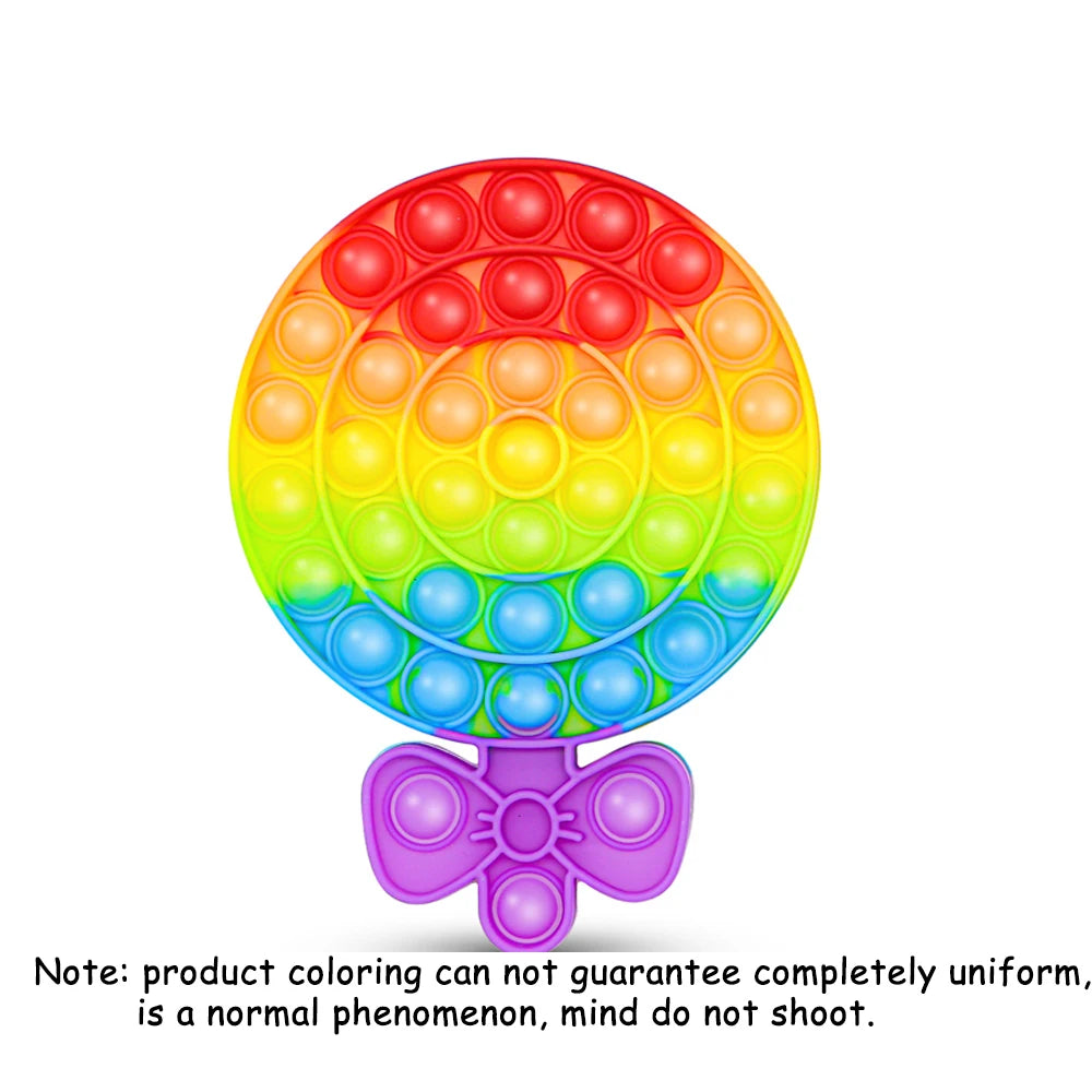 Push Pop Fidget Toy – Rainbow Bubble Sensory Stress Relief Game