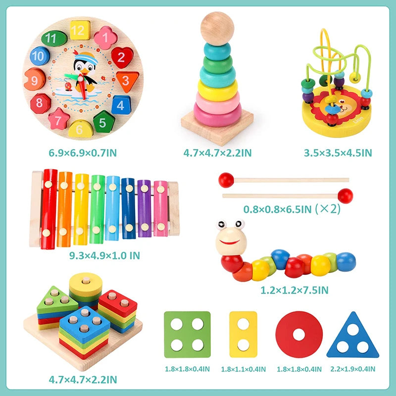 Wooden Montessori Puzzle – 3D Early Learning Toy for Kids