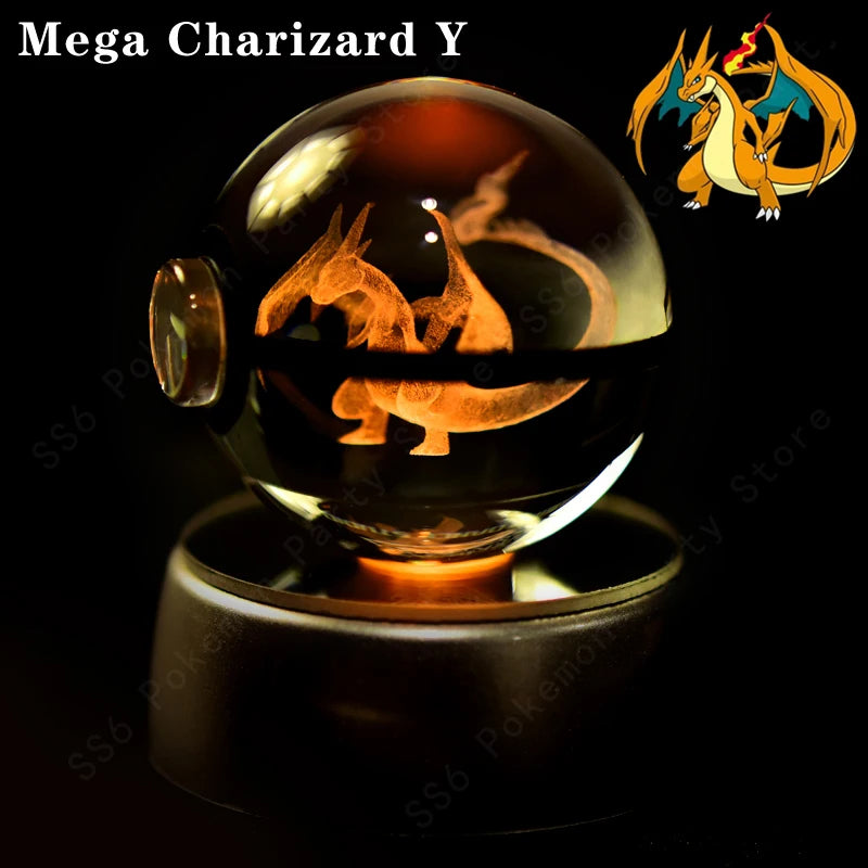 3D Crystal Ball Night Light Glass LED Collectible Lamp