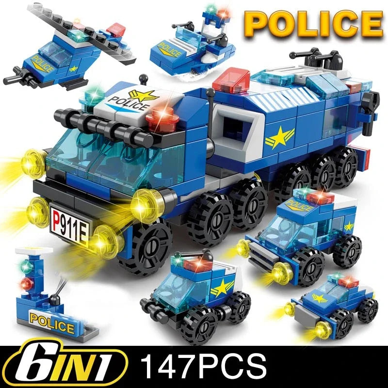 City Building Blocks – 6-in-1 Vehicle Set