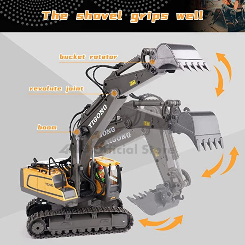 RC Excavator 4WD Construction Vehicle with Lights & Sound