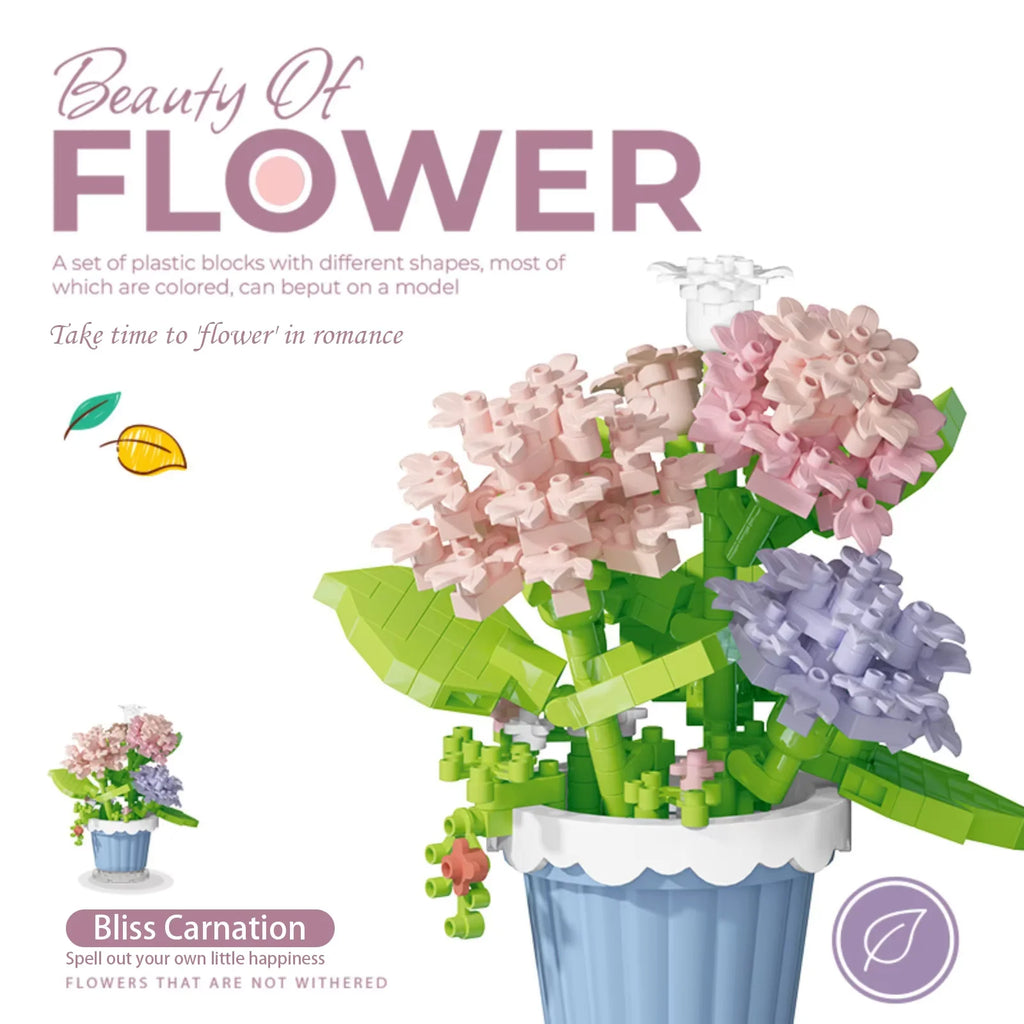 Flower Building Blocks Potted Plant Set for Home Decor