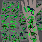 10 Sheets Luminous Dinosaur Temporary Tattoos, Waterproof Glow In The Dark T-Rex Pterosaur Velociraptor Triceratops Stegosaur De