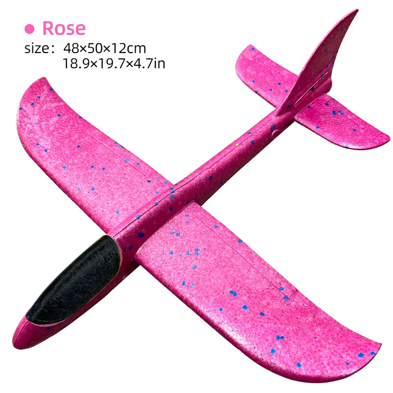 50/33CM Big Foam Plane Glider Hand Throw Airplane LED Inertial EPP Bubble Planes Outdoor Launch Kids Toys for Children Boys Gift
