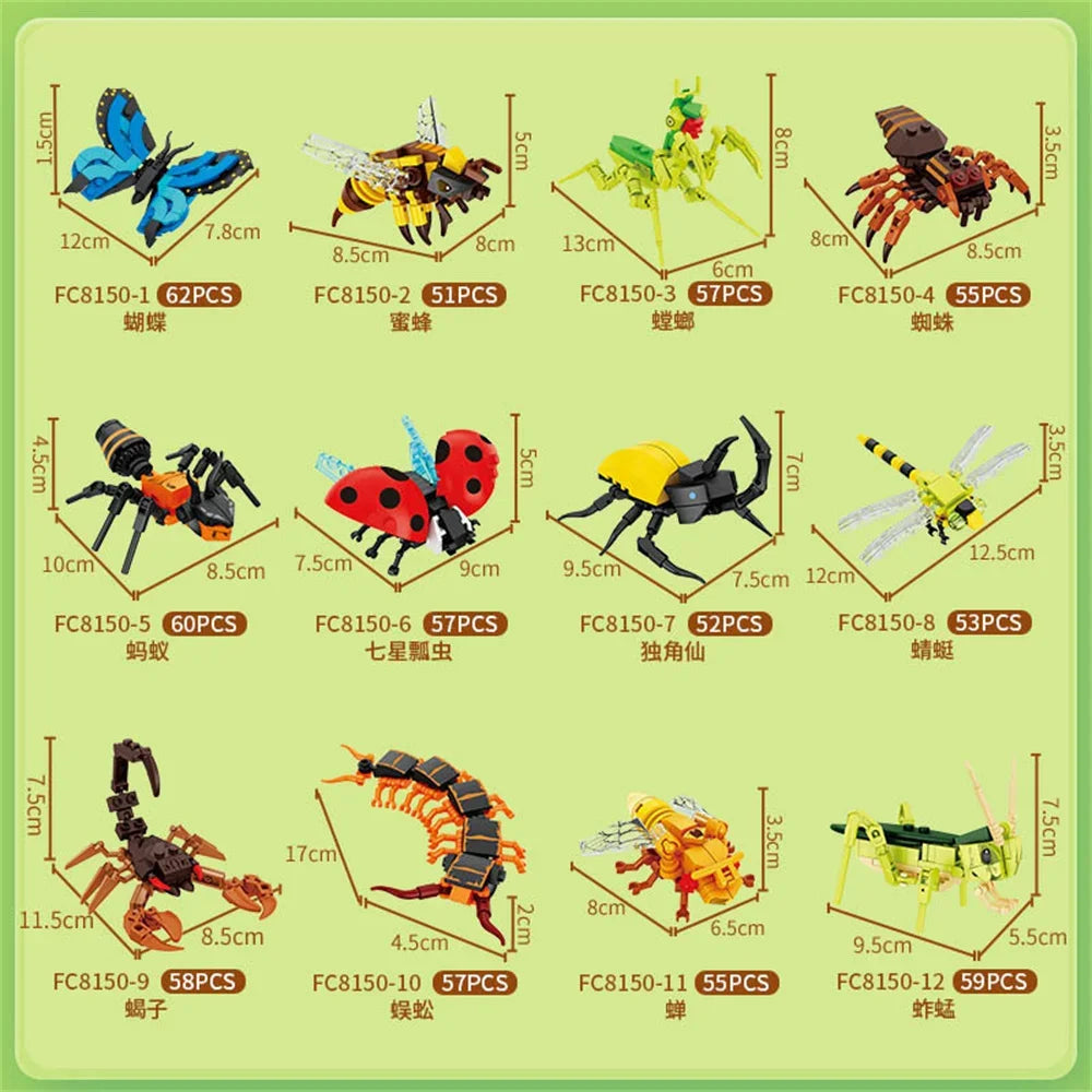 Insect Building Blocks – DIY Bee, Ant & Butterfly Model Set