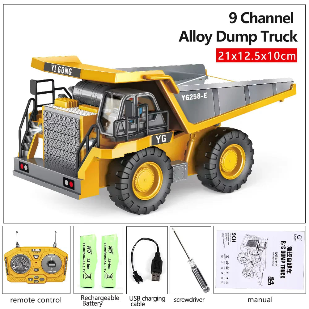 Remote Control Excavator RC Construction Truck with 10-Channel Control