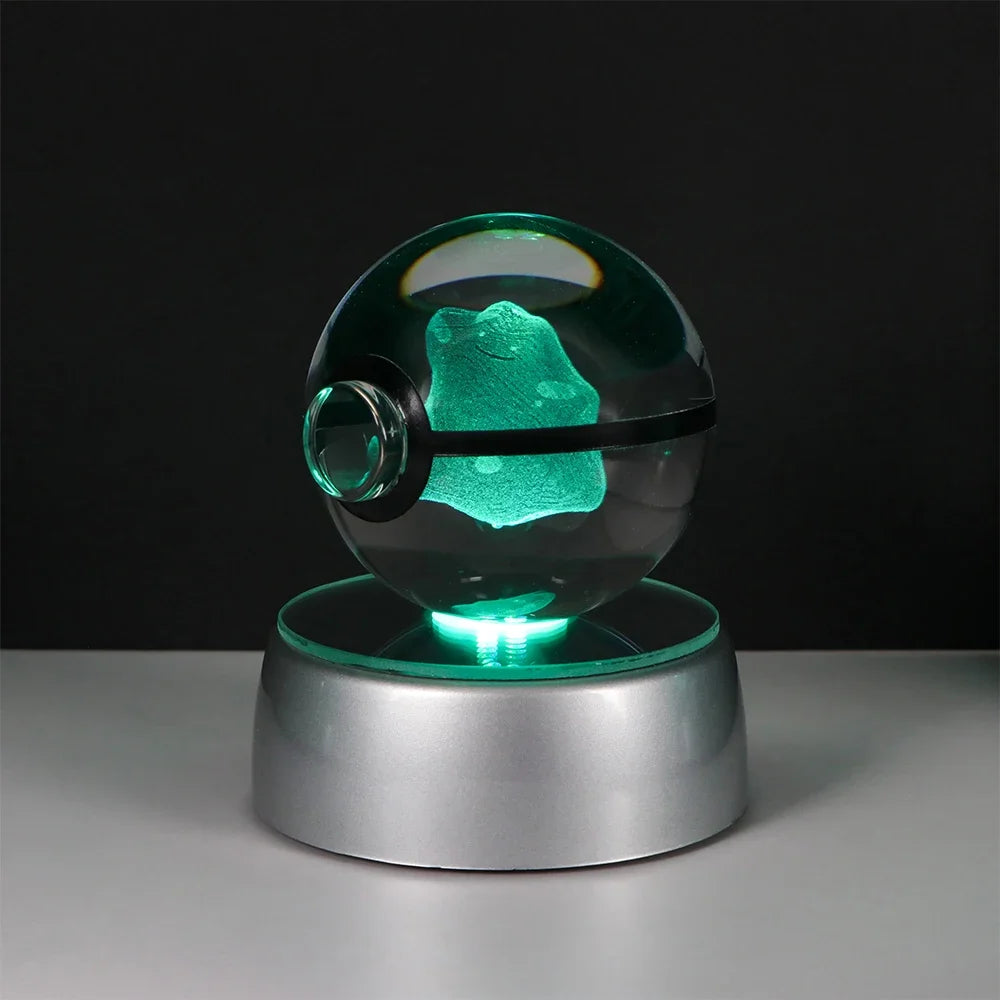 3D Crystal Ball Night Light – LED Decorative Display Lamp