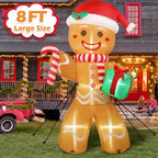 Christmas Inflatable Gingerbread Man – LED Outdoor Yard Decoration