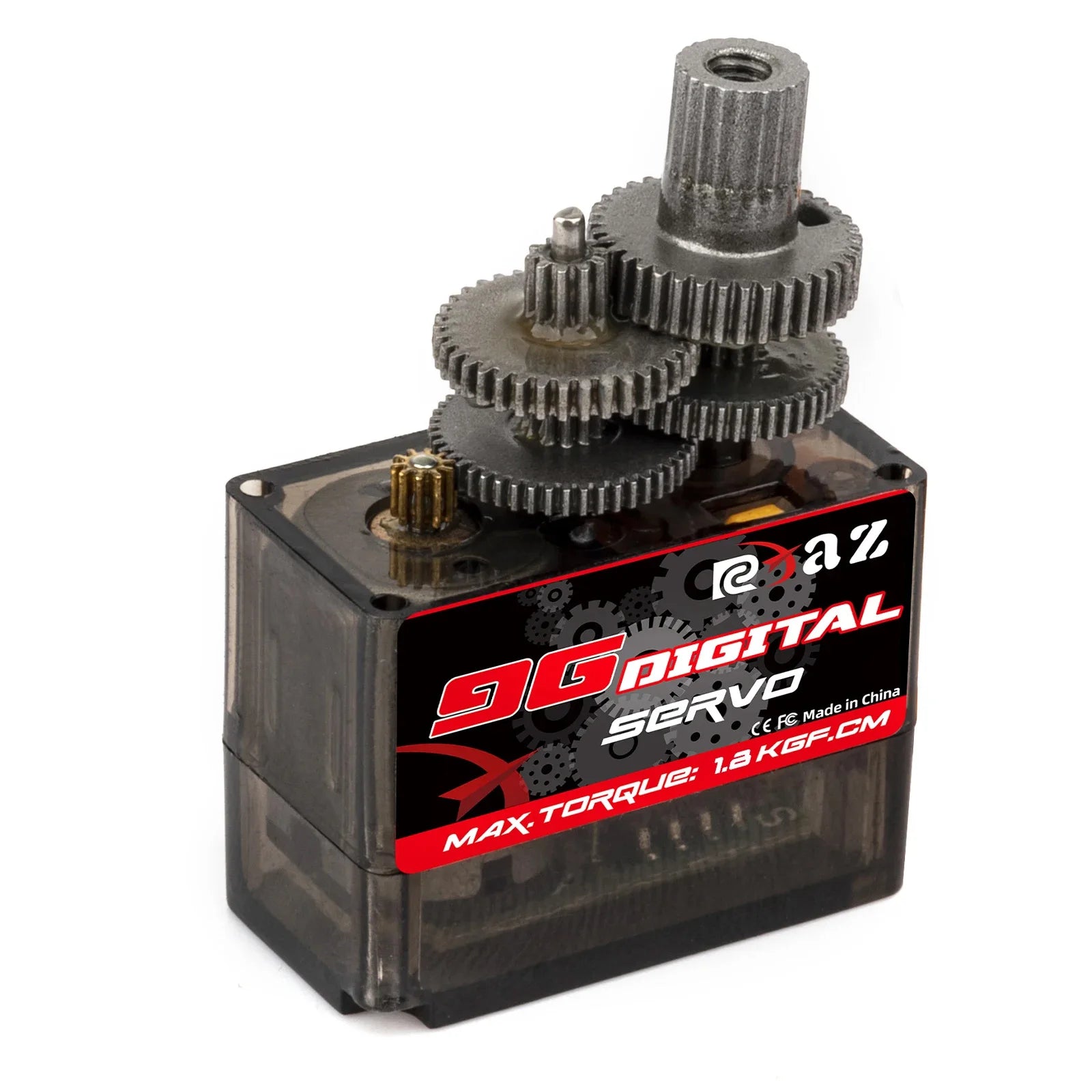 RCXAZ 9g Plastic/Iron/Copper Gear 1.6KG Digital Servo for RC Fixed-Wing Airplane Robot Car Boat Duct Plane Small Servo Motor