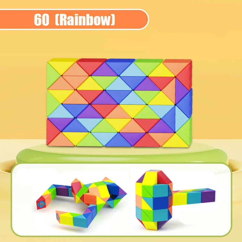 Magic Snake Puzzle Rainbow Transformable Fidget Toy