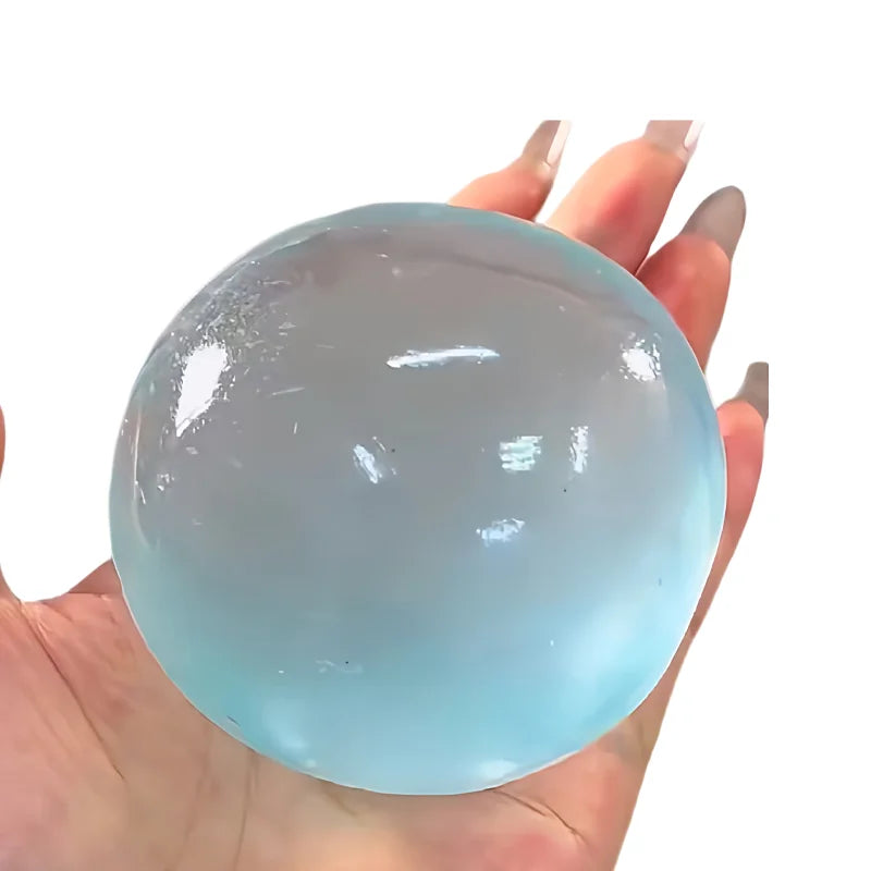 Blue Maltose Squishy Toy – Transparent Mochi Fidget Ball
